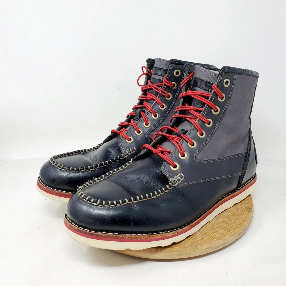 Timberland Abington Haley Boots Mens 9.5 W WIDE Leather Lace Up‎ Vibram Shoes